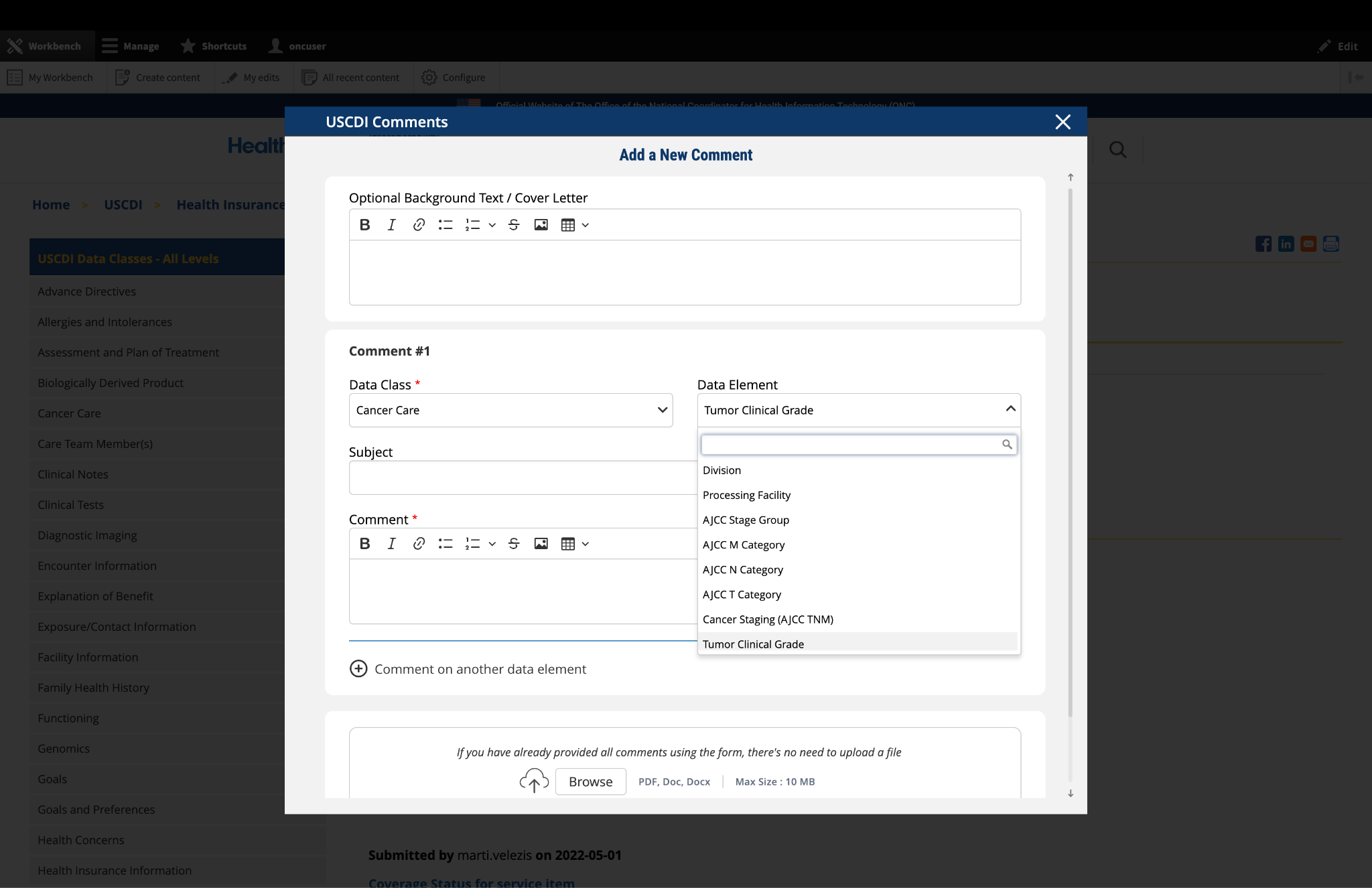 Data Class and Data Element